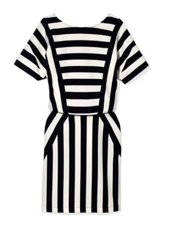 Marc Jacobs Dresses & Skirts - MARC JACOBS Scooter Navy Blue & White Striped Stretch Mini Dress w Split Back